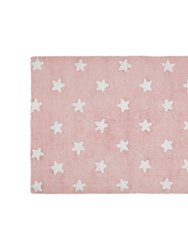 Stars Washable Rug - Pink, White