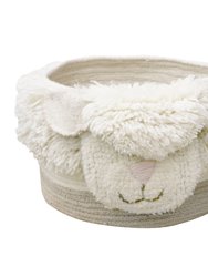 Woolable basket Pink Nose Sheep - 1' x 11" - Sheep White, Frosted Rose, Sandstone, Almond Frost