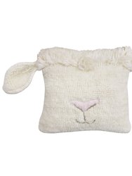 Woolable cushion Pink Nose Sheep - 1' 2" x 1' 2" - Sheep White, Frosted Rose and Almond Frost