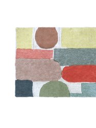 Woolable Rug Abstract - 7' 10" x 5' 7" - Natural, Sandstone, Sunlight, Dusty Pink, Spiced Coral, Sage, Smoke blue