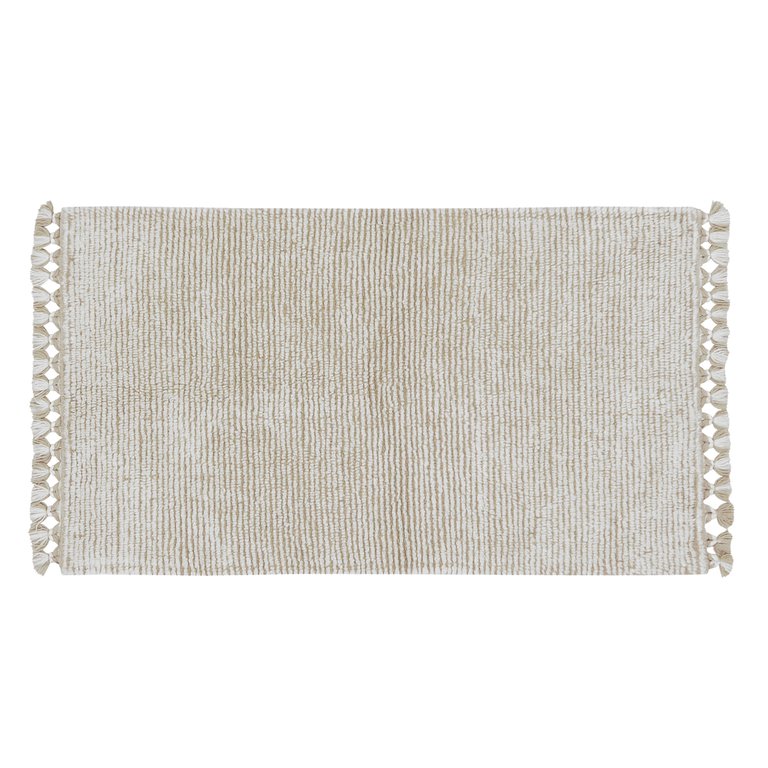 Woolable rug Koa Sandstone - 4' 7" x 2' 7" - Sheep White and Sandstone