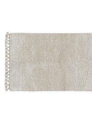 Woolable rug Koa Sandstone - 4' 7" x 2' 7" - Sheep White and Sandstone