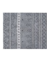 Woolable Rug Lakota Day - 6' 7" x 4' 7" - Smoke Blue, Charcoal, Natural and Silver Gray.