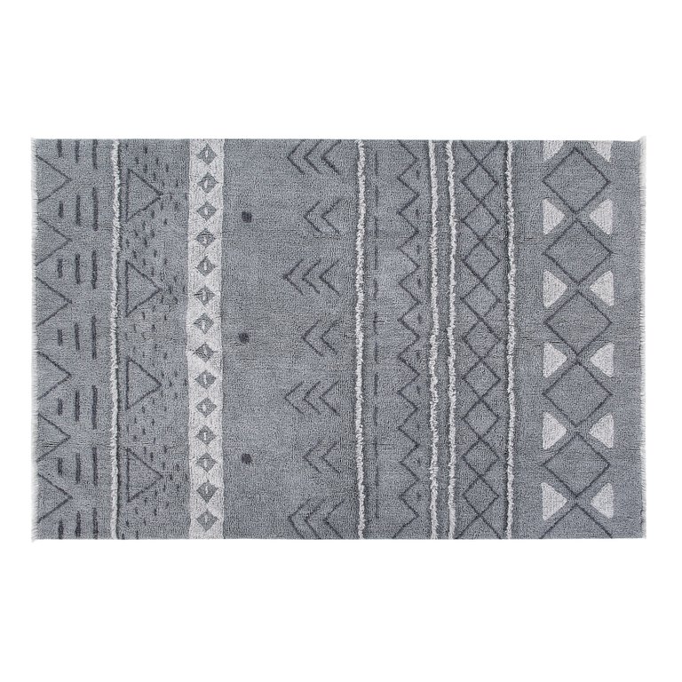 Woolable Rug Lakota Night - 6' 7" x 4' 7" - Smoke Blue, Charcoal, Natural and Silver Gray.