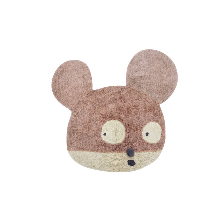 Woolable rug Miss Mighty Mouse - 3' 11" x 3' 11" - Dusty Pink, Misty Rose, Natural, Seashell, Charcoal