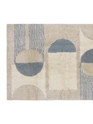 Woolable rug Sun Rays - 94,48 x 66,92 - Sea shell, Sandstone, Almond Frost, Smoke Blue
