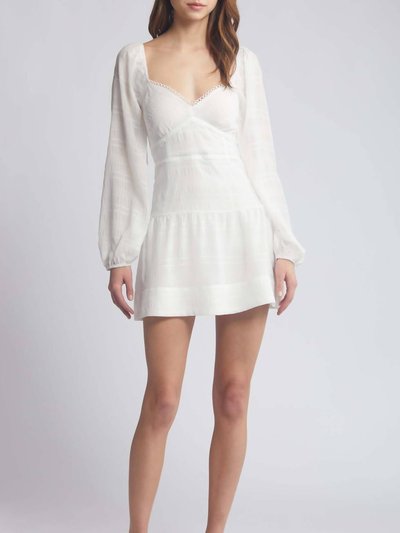 Lost + Wander Alamour Long Sleeve Mini Dress In Off White product
