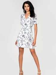 Blue Palm Nights Mini Dress