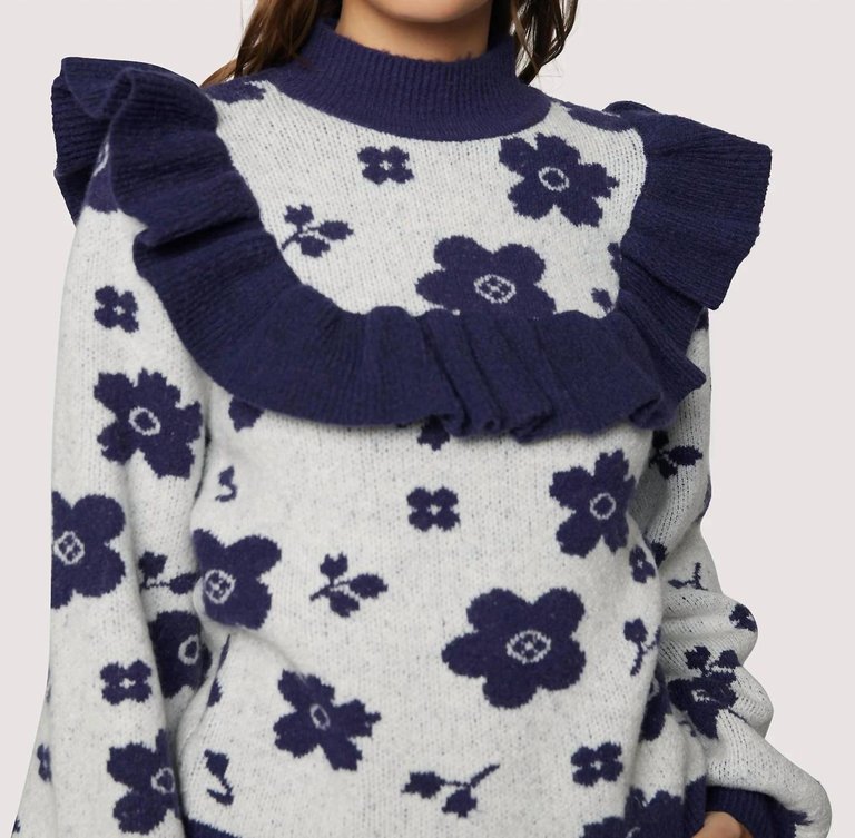 Flower School Top - Navy Floral