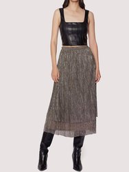 Le Mysterieux Midi Skirt - Gold Silver Multi