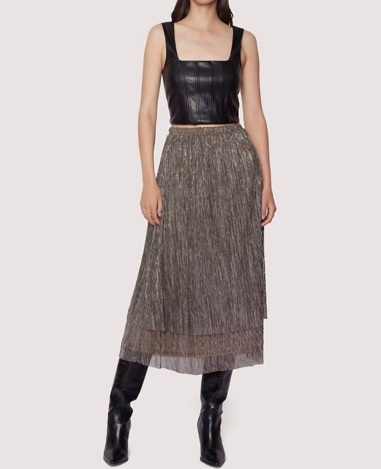 Le Mysterieux Midi Skirt - Gold Silver Multi