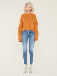 Maravilla Crewneck Pointelle Sweater - Mustard