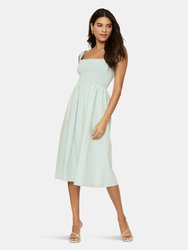 Mossy Cove Midi Dress - Blue-Gingham