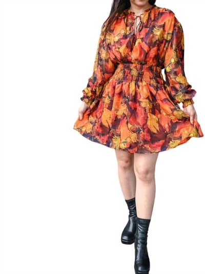 Lost + Wander Surreal Mini Dress - Orange Multi product