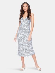 Wild Thing Bias Midi Dress - Blue Leopard