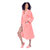 Lightweight Cotton Waffle Robe for Women - Blush Piping