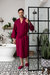 Waffle Kimono Spa Bathrobe for Men -  Absorbent, Lightweight Cotton Robe - Wine Red