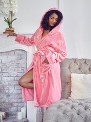 Women Soft Hooded Fleece Robe