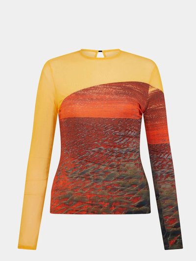 Louisa Ballou Long Sleeved Seamed Top Orange-Painted Sunset product