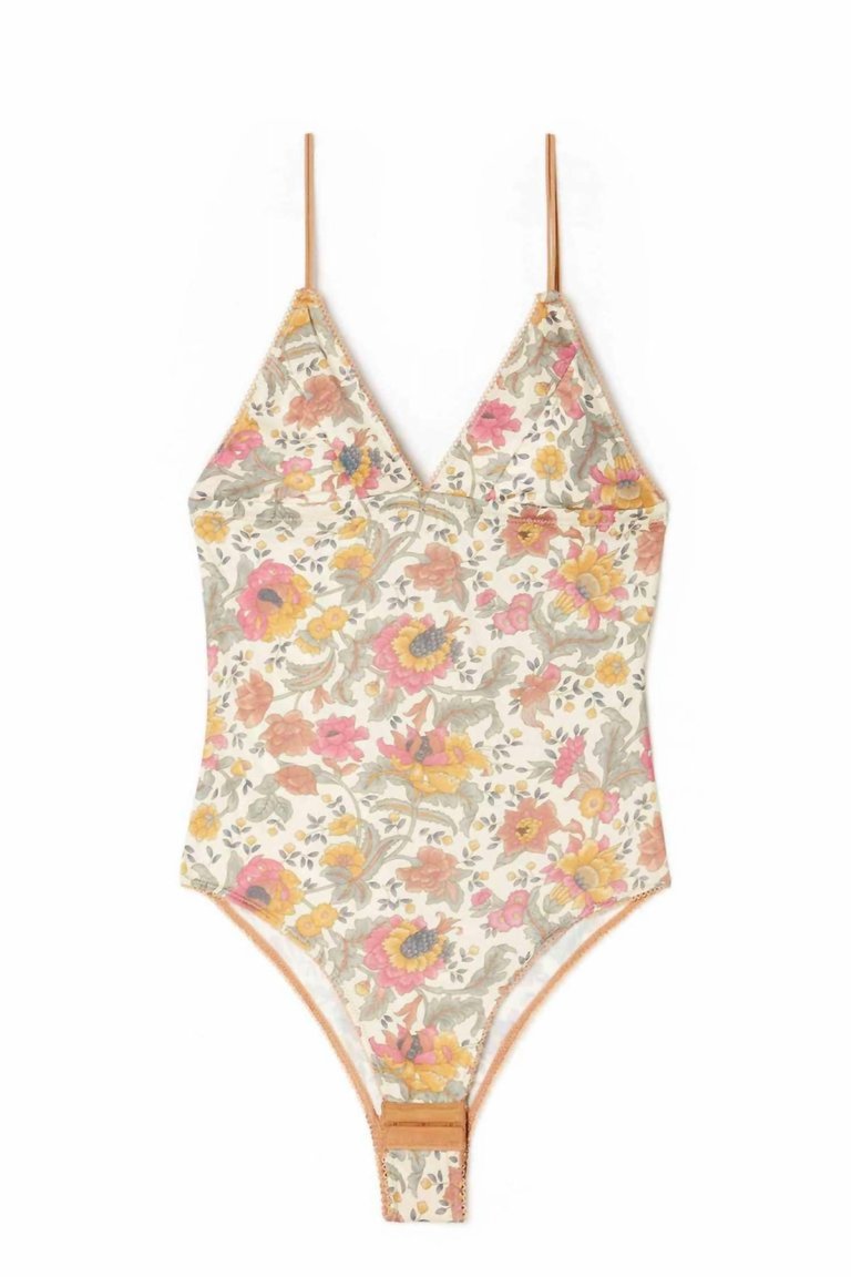 Lylia Bodysuit In Rainbow Flowers - Rainbow Flowers