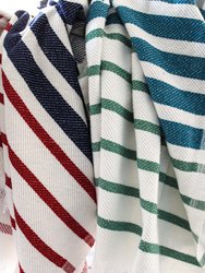 The Eden Towel - Navy, Red & White