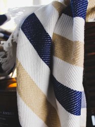 The Lennon Towel - Navy, Beige & White