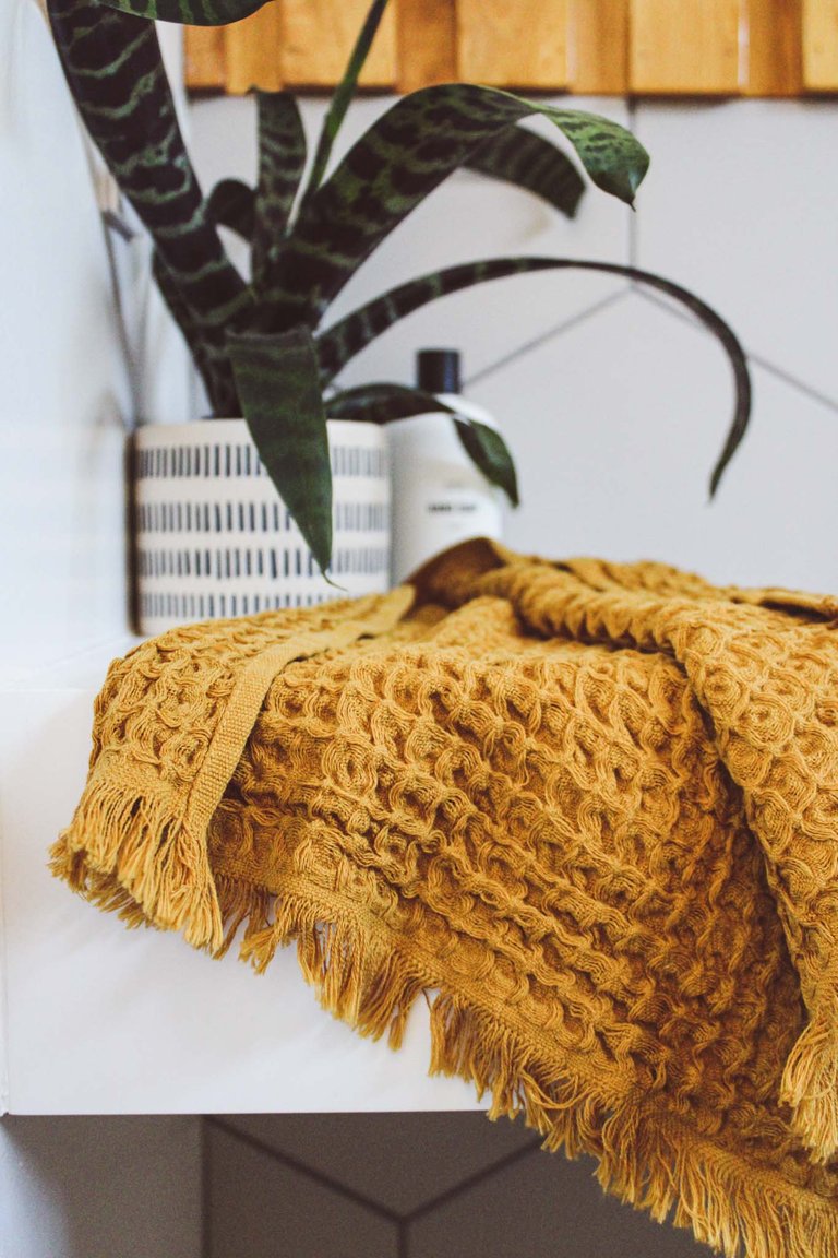 The Monty Hand Towel - Mustard - Mustard