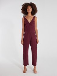 Slate Wide Leg Coveralls - Maroon