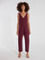 Slate Wide Leg Coveralls - Maroon