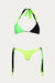 Colorblocked String Bikini Set In Lime