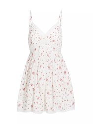 Love Shack Fancy Women's Docila White Floral Mini Dress - Carmine Rose