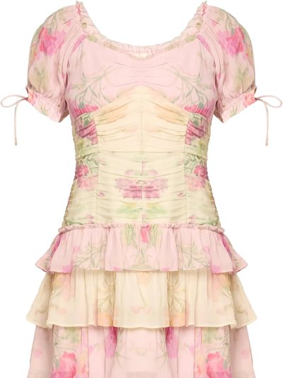 Love Moschino Love Shack Fancy Women's Jupe Puff-Sleeve Tiered Ruffle Mini Dress product