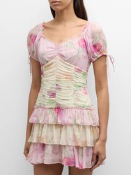 Love Shack Fancy Women's Jupe Puff-Sleeve Tiered Ruffle Mini Dress