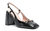 Women Square Toes Pump Adjustable Strap Leather Shoes - Black