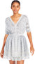 Women Newton Elastic Waist Cotton Lace Mini Dress Calm Waters - Blue/White