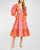 Love The Label Elise Puff Sleeves Midi Dress In Alessandra Pink Print - Alessandra Pink Print