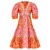 Love The Label Elise Puff Sleeves Midi Dress In Alessandra Pink Print