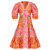 Love The Label Women Elise Puff Sleeve Flared Dress Alessandra Pink Print - Multicolor