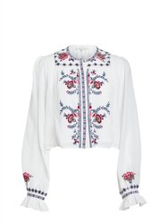 Luanne Karina Embroidery Top In White