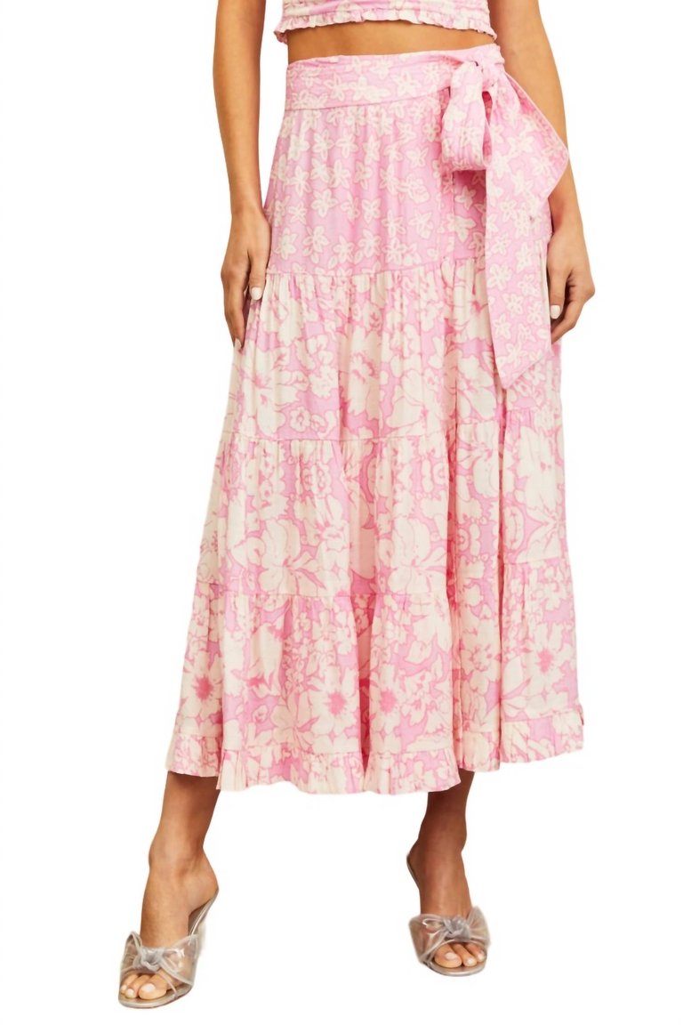 Wanda Skirt In Portia Ombre Floral Print - Portia Ombre Floral Print