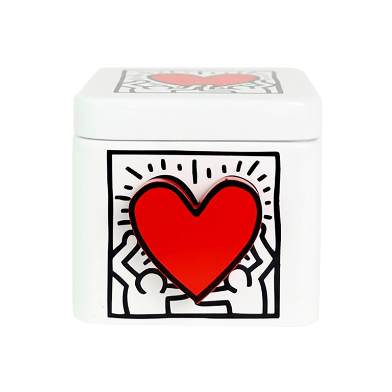 Keith Haring Lovebox - Spinning Heart Messenger - White