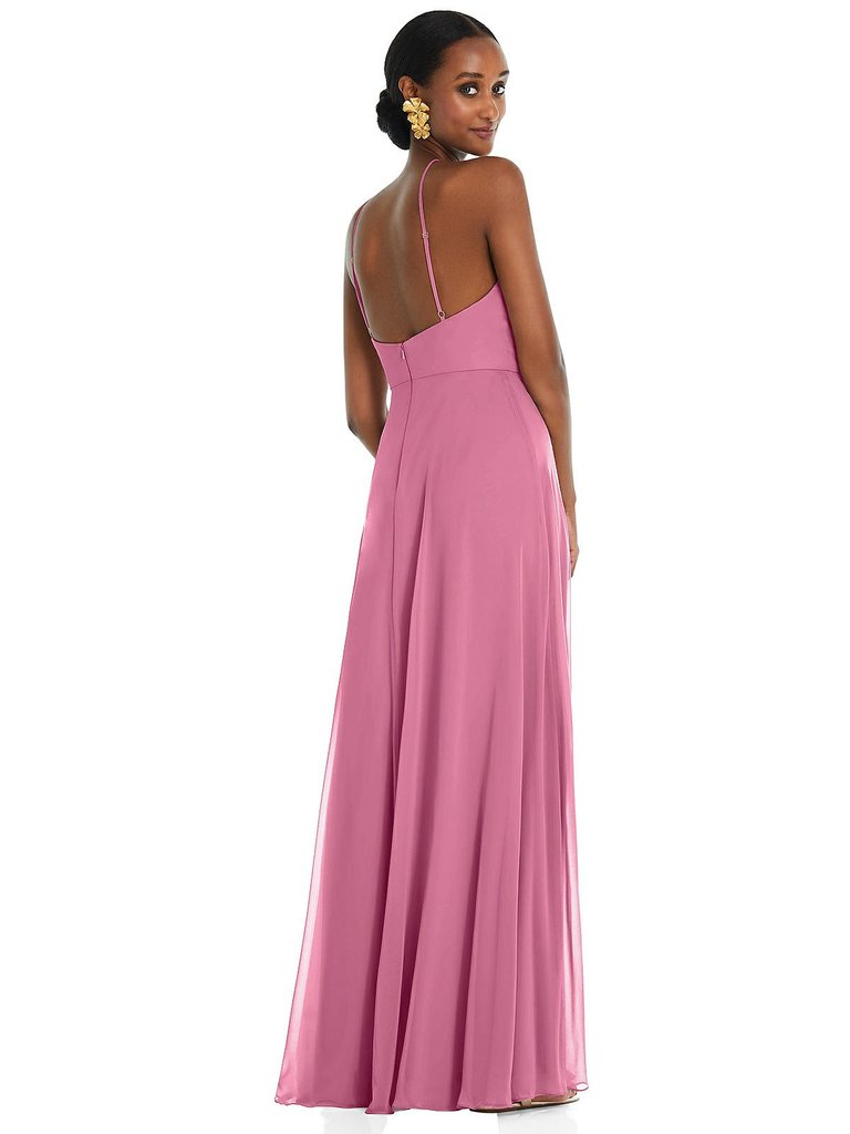 Diamond Halter Maxi Dress With Adjustable Straps - LB035