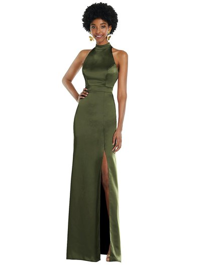 Lovely High Neck Backless Maxi Dress With Slim Belt - LB037  product