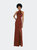 High Neck Backless Maxi Dress With Slim Belt - Auburn Moon