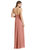 High Neck Chiffon Maxi Dress With Front Slit - Lela - LB010 