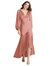 Puff Sleeve Asymmetrical Drop Waist High-Low Slip Dress - Teagan - LB008 - Desert Rose