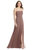 Square Neck Chiffon Maxi Dress with Front Slit - Elliott - LB012 - Sienna