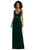 Twist Front Cutout Velvet Maxi Dress - Cameron - LB033 - Evergreen