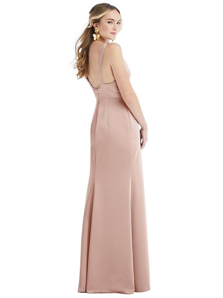 Twist Strap Maxi Slip Dress With Front Slit - Neve - LB027