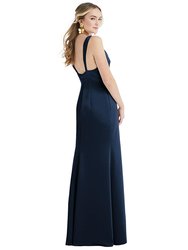 Twist Strap Maxi Slip Dress With Front Slit - Neve - LB027